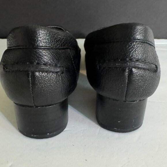 Anne Klein Iflex AK DAGNEY Black Slip on Loafers Silver Accent Buckle Sz 7.5 - Picture 6 of 7